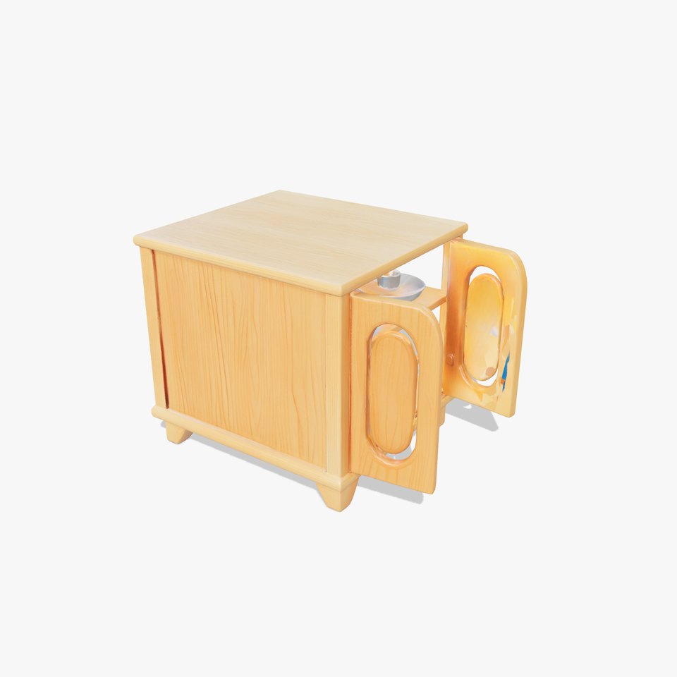 Cartoon Toy Storage Cabinet with Rounded Doors